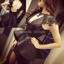 Mode vestidos Schwarz mermaid short Prom dresses Spitze appliques Einzigartige Party Kleider open back cocktailkleid Nach maß QA40
