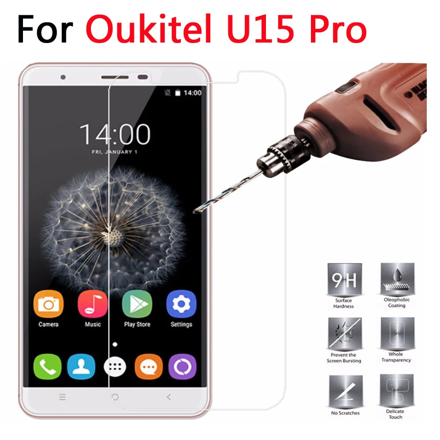 

Tempered Glass For Oukitel U15 Pro 0.3mm 9H+ 2.5D HD 5.5 inch Scratch-proof Ultra Thin Screen Protector For Oukitel U15 Pro