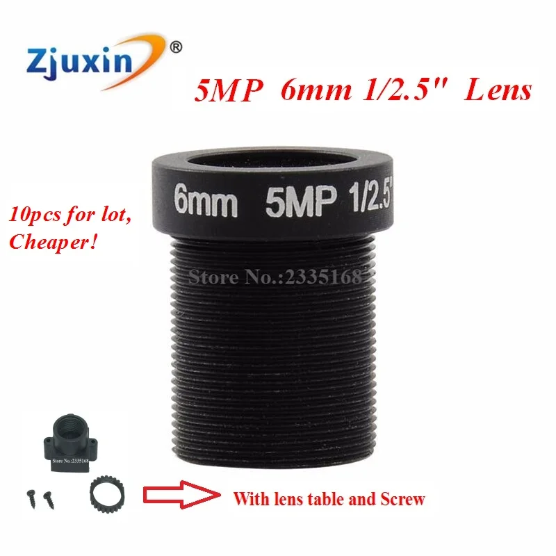 

10pcs/lot MTV 5MP 6MM CCTV board camera IR 1/2.5" lens camera for IP cam board M12 lens mount  ir filterfor FPV Board camera