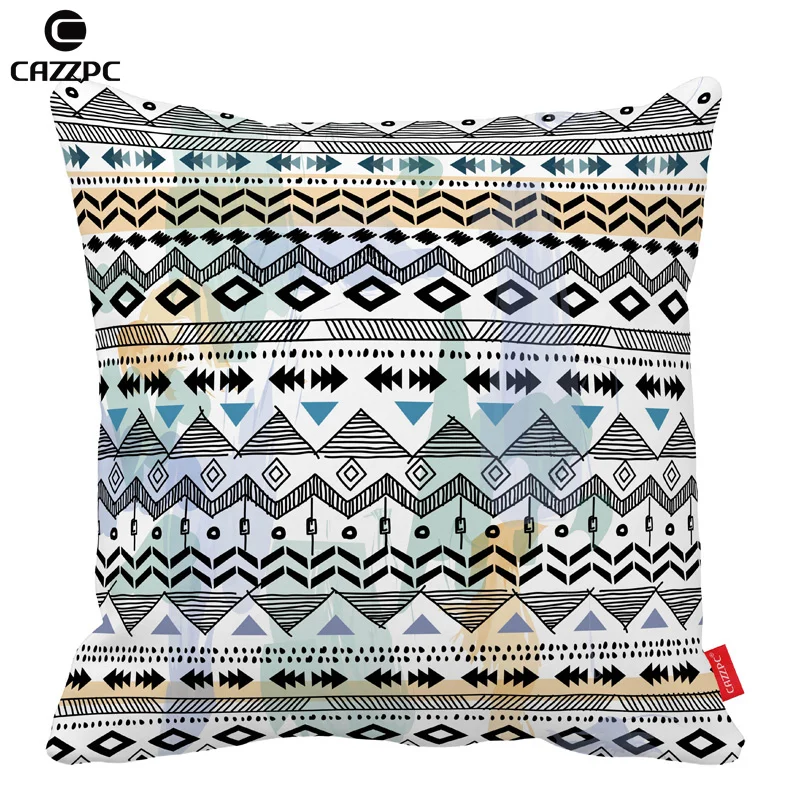 Black and White Ripple Aztec Tribal Ethnic Car Decorative Throw