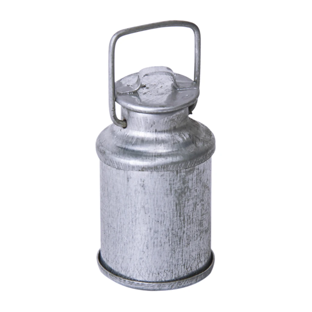 12th Dollhouse Miniature Tin Metal Milk Can Carrier Container With Lid Handle