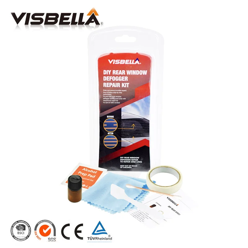 Visbella 12Kits/BOX DIY Rear Window Defogger Repair Kit Mist Line of Auto Glass Fix Broken Defogger Grid Lines Hand Tool Sets