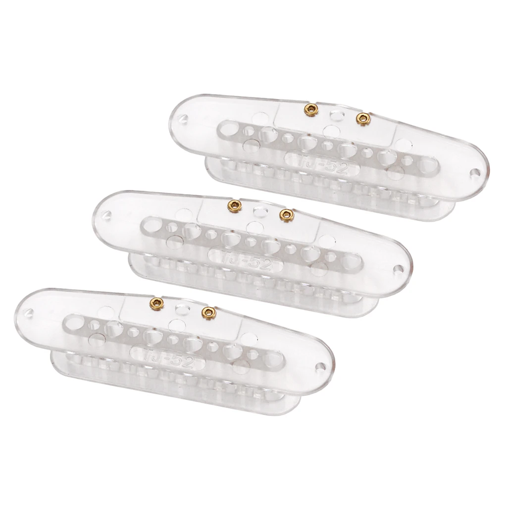 

3Pcs Plastic 6 Strings Guitar Bridge Pickup Bobbin 52mm Pole Spacing Plastic Transparent Plate Great for Custom Pickups