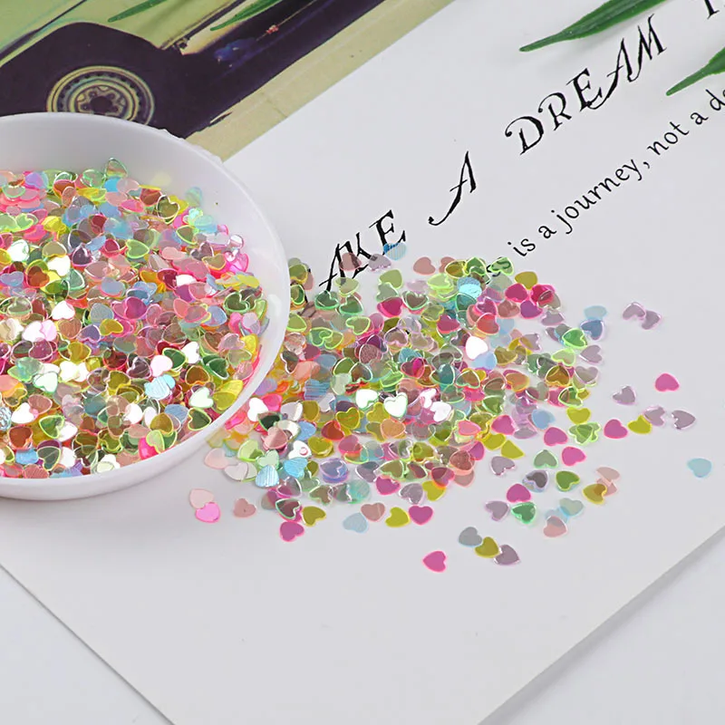 

10g 3-4mm peach heart flower nail polish carmine umbrella crystal mud DIY material Nail Polish