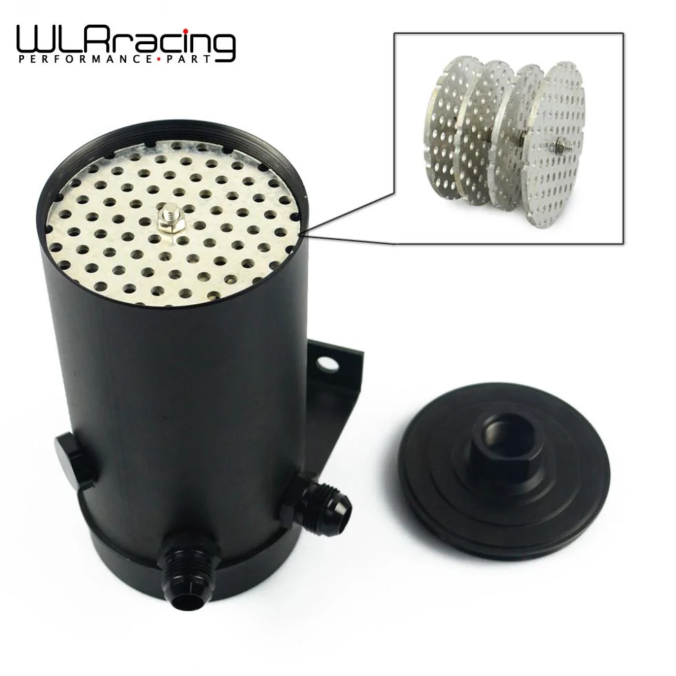 

WLR RACING - UNIVERSAL ALUMINIUM ANODIZE BLACK OIL CATCH CAN TANK WITH AN8 PORT - AN10 FLARE AND 7/8-14 FUEL TANK