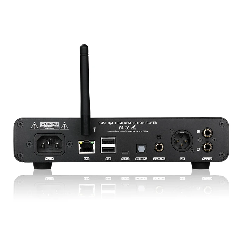Цифровой плеер SMSL DP3 Hi Res ES9018Q2C чип DAC 32 бит/384 кГц DSD256 двусторонний Bluetooth/Wi Fi/вход