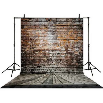 

5x7ft Broken stone red brick wall Backgrounds Vinyl cloth High quality Computer printed Wooden photo backdrop