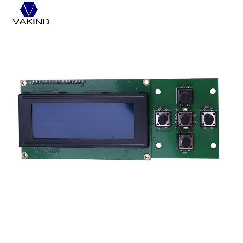 

NEW 5 Keys 2004LCD 4x20 Characters Wide LCD Screen Display With Flat Ribbon Cable Cord Wire For 3D Printer & Accessories