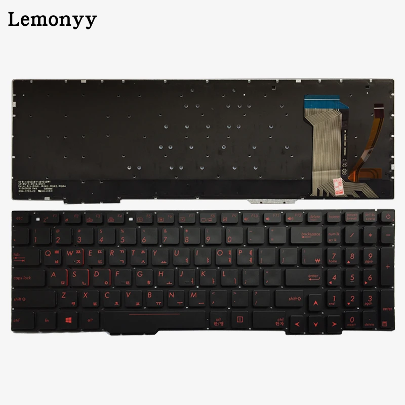 Корейский клавиатура для ноутбука ASUS GL753 GL753V GL753VE GL753VD КР клавиатура с подсветкой