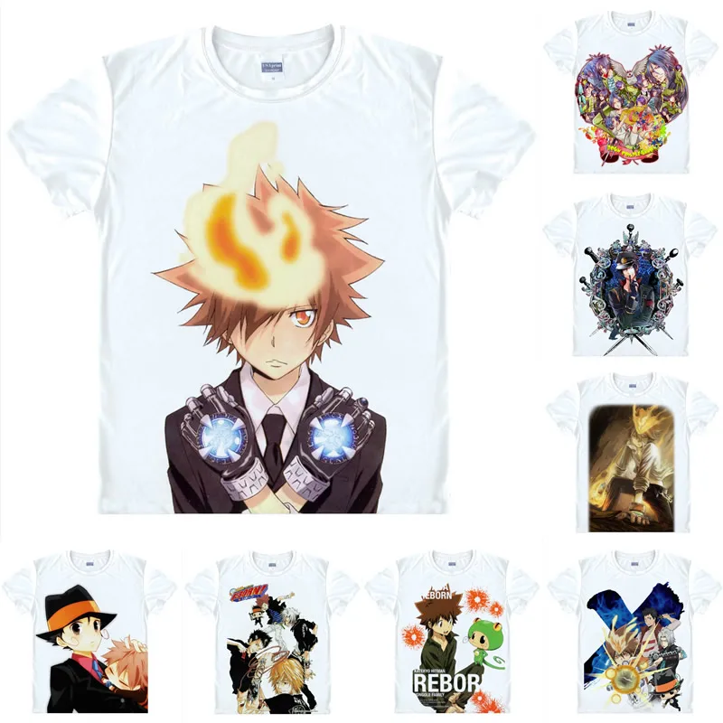 Футболки Coolprint в стиле аниме Katekyo Hitman Reborn с коротким рукавом для домашнего