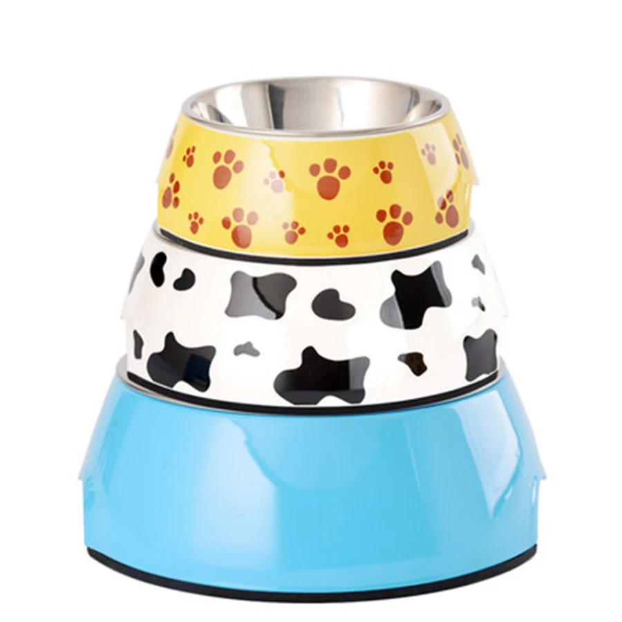 

Stainless Steel Pet Dog Bowl Double Puppy Food Drink Water Dish Dogs Feeding Bowls Drinking Perro Mascotas Pet Supplies 50Z0401