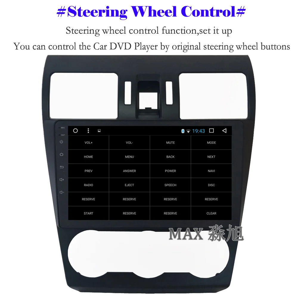 Top MAX Android 8.1.0 Car DVD Player for Subaru WRX Forester 2014 2015 2016 Car Radio RDS BT 4G WiFi SWC GPS Navigation Free Map 10