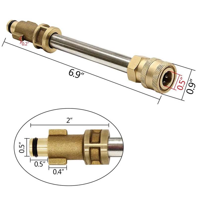 6,9 дюймовый адаптер для стиральной машины высокого давления с 1/4 дюймовым разъемом для быстрого подключения, подходит для большинства брендов