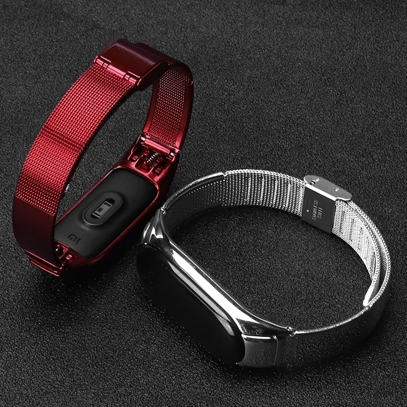 Браслет для xiaomi mi band 3 ремешок металлический из нержавеющей стали 4 сменный miband 3/4