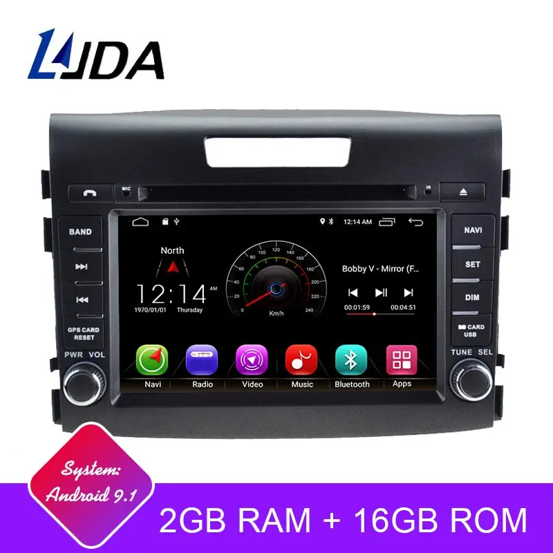 

LJDA Android 9.1 Car DVD Player For HONDA CRV CR-V 2012-2016 WIFI Car Multimedia Stereo GPS Navigation 2 Din Radio Autoaudio RDS