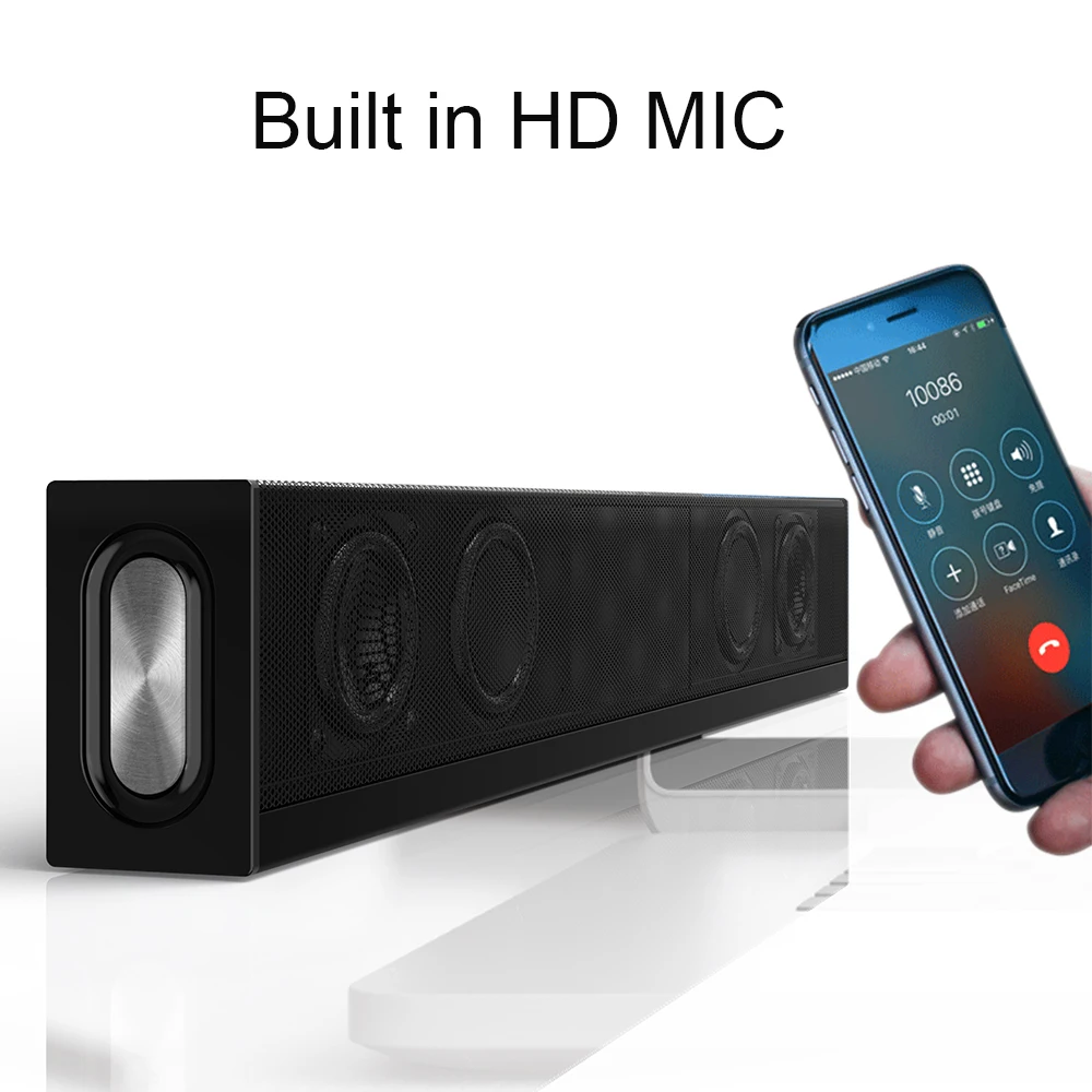 Большая мощность 20 Вт Bluetooth динамик домашний кинотеатр Саундбар стерео супер бас