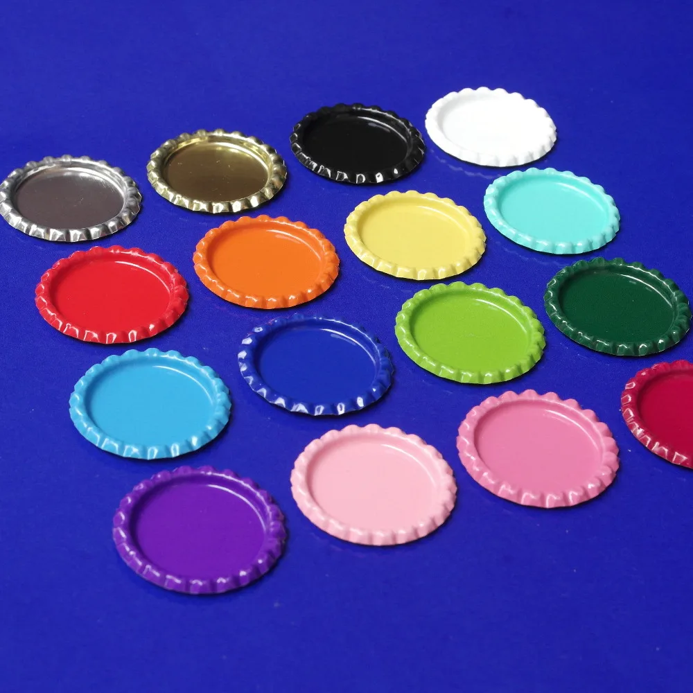 

120 Pcs/lot Colored 1'' Flattened Bottle caps Flat Sliver Bottlecap For Crafts & Jewelry Pendant Without Holes 12 Colors