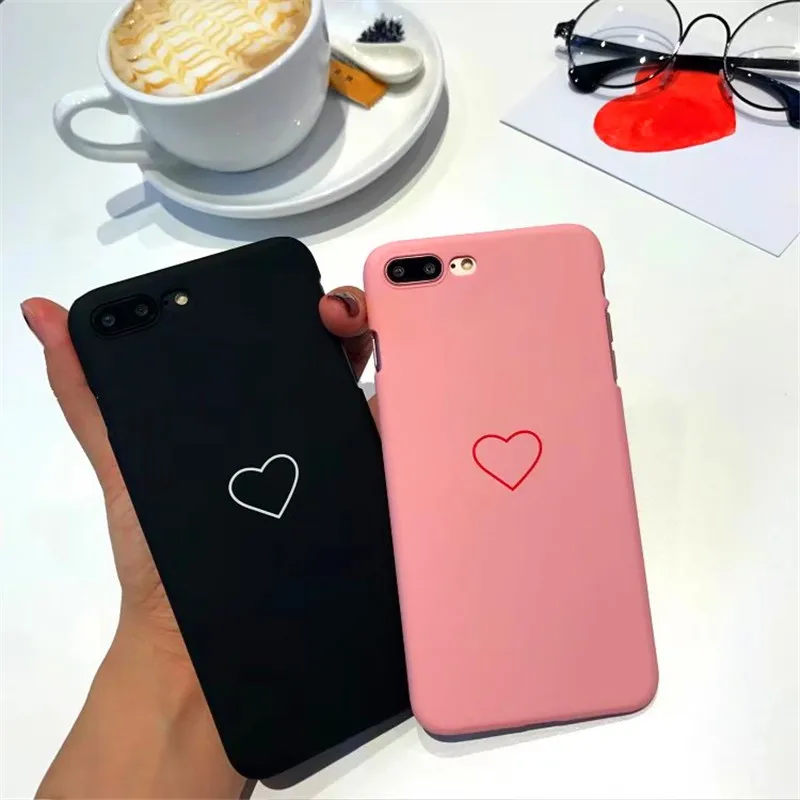Fashion For iPhone 8 8 Plus Phone Case Cute Love Heart Print Back Cover