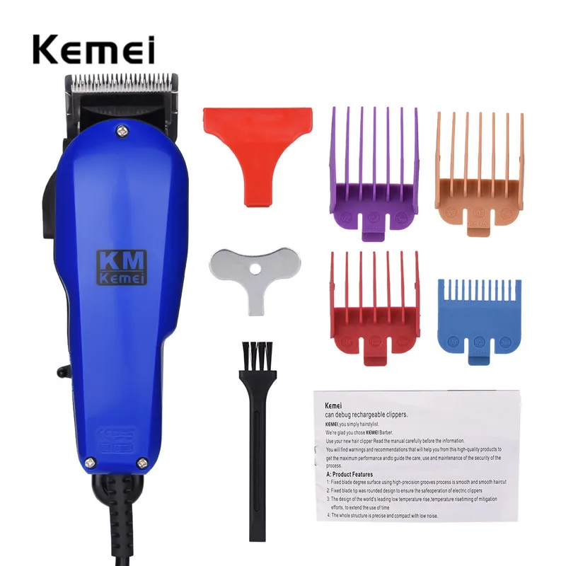 

Professional Wired Hair Trimmer Barber Hair Clipper Beard Shaver Cutter Barber Shop Cutting Machine Sharp Blade Limit Combs