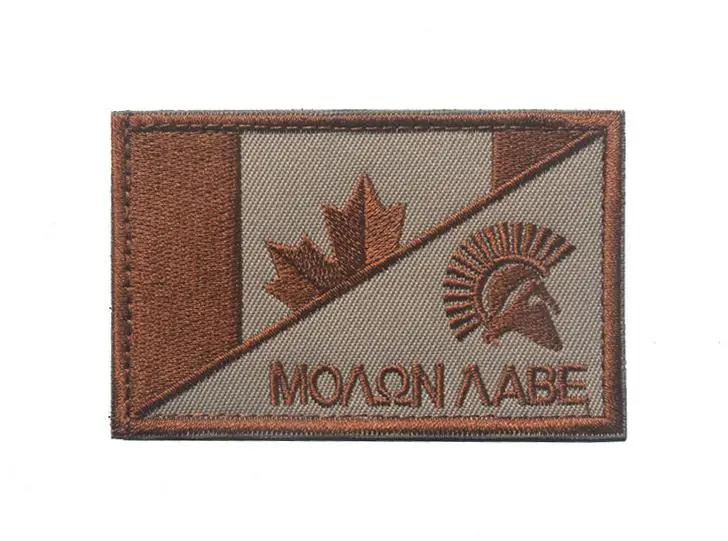 Canada flag patches Sparta molon labe patch morale military patch