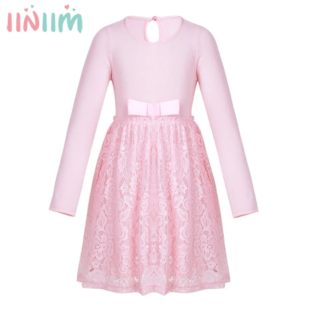 Весна-Осень кружевное платье для девочек с цветочным рисунком платье принцессы, бантик Красивая балетная пачка вечерние костюмы свадебное платье для детей