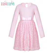 Весна-Осень кружевное платье для девочек с цветочным рисунком платье принцессы, бантик Красивая балетная пачка вечерние костюмы свадебное платье для детей