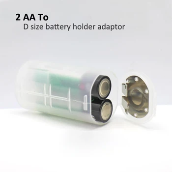 

2pcs/Pack Battery Storage Box 2 Pcs AA to D Size Battery Holder Conversion Adapter Switcher Converter Case