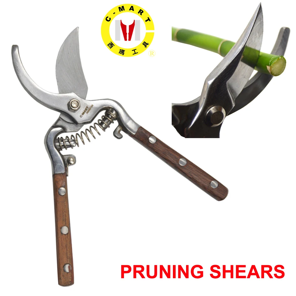 

C-MART Hand tools Garden shears grape fruit sticks scissors cut fruiting steel 8" pruning shears hand tools for garden freeship