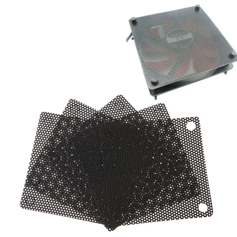 5 шт. ПВХ вентилятор пылезащитный фильтр PC пылезащитный чехол режущая компьютерная сетка крышка 50 мм сетка черный