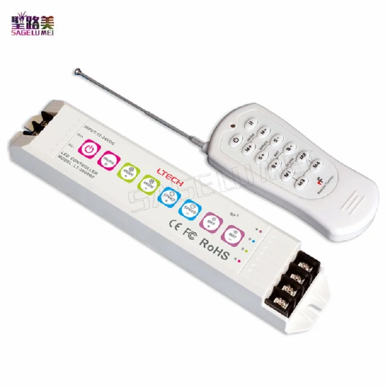 

Free shipping LETCH Multi function LED RGB Controller Dimmer LT-3600RF with remote control DC12V-24V for RGB LED Tape Ribbon