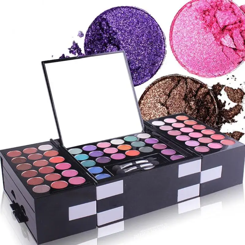 

142 Colors Matte Eye Shadow Set Box Palette Glitter Long Lasting Waterproof Shimmer Eyeshadow With 3 Color Blush Eyebrow Powder