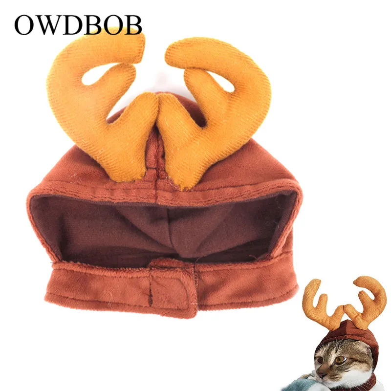 OWDBOB Одежда для собак и кошек Рождественский костюм кошки шапки с оленьими рогами