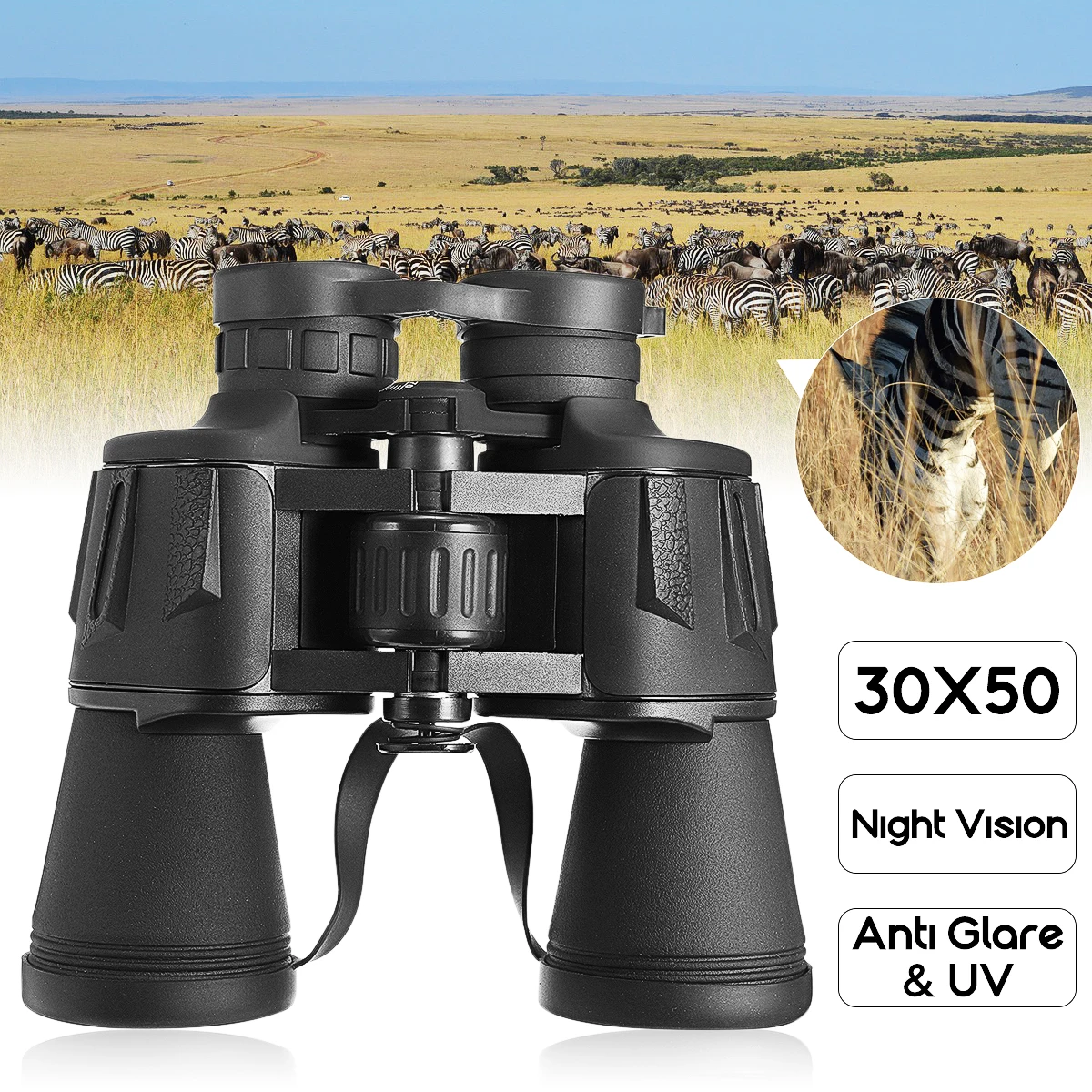 SGODDE 30x50 تلسكوب بصري مناظير للرؤية الليلية 5-1000 متر قوية البصريات مناظير HD الصيد التخييم