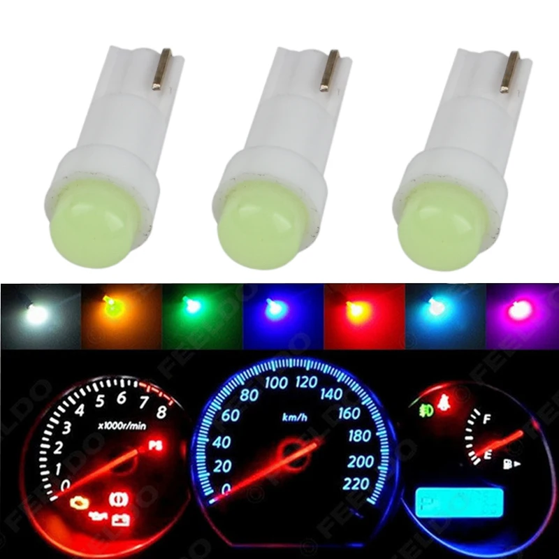 

1pc T5 led car dashboard light instrument automobile door Wedge Gauge reading lamp bulb 12V cob smd Car Styling white red