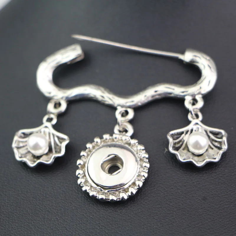 Wholesale New trendy Snap Button Brooches Diy Snap Pins Fit 18/12mm