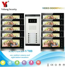 YobangSecurity 10 Apartment Wired Video Door Phone Intercom System 7″Inch IR Camera Video Intercom Door Phone Doorbell Kit