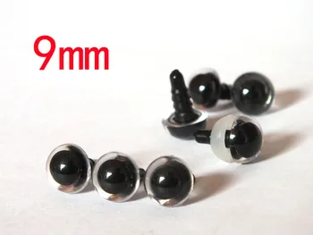 

9mm round shape high quality plastic clear toy safety eyes +washers fit for bear doll accessories/200pcs ( 100pairs)