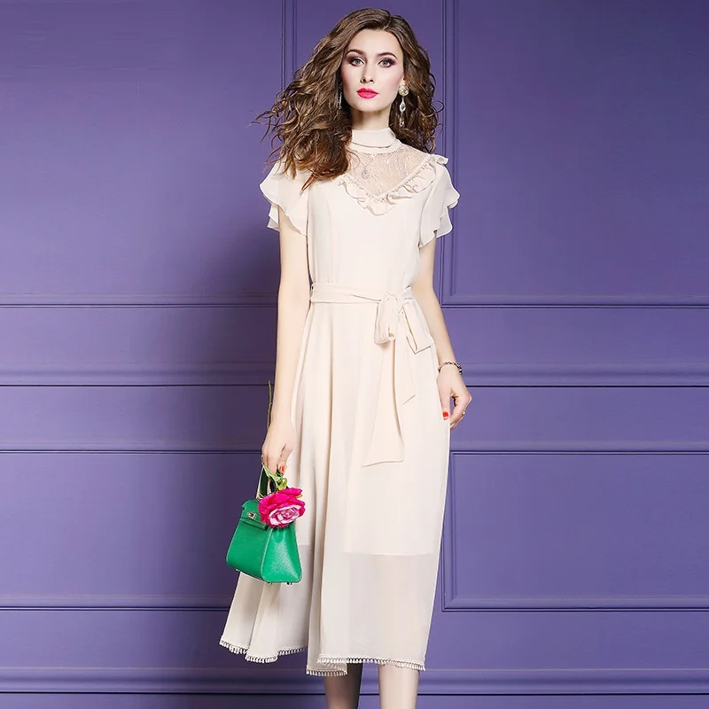 

Club long party dresses for women 2019 spring summer Ruffles Celebrities Dress plus size office lady Sweet sexy A-line dress 3