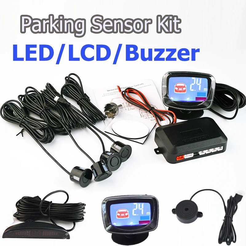 4 датчика s светодиодный дисплей/ЖК дисплей/зуммер 22 мм|car parking sensor kit|parking kitcar |