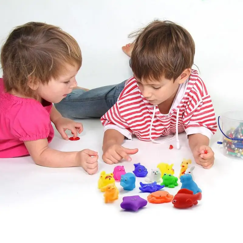 Милый мультфильм животных детские купальные игрушки детей плавать Squeeze Мягкие резиновые игрушки антистресс животных Squeeze игрушки для