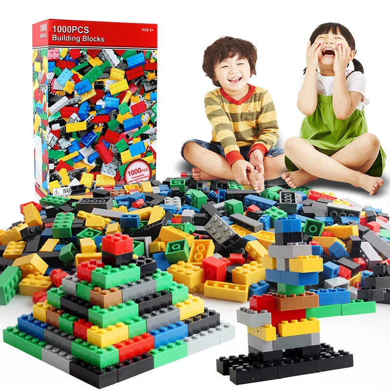 500-1000 шт Строительные блоки DIY креативные строительные кирпичики город Блоки строительные игрушки Brinquedos игрушки для детей подарок