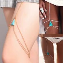 Fashion Bohemian Jewelry Body Thigh Leg Chain Bikini Beach Harness Body Chain