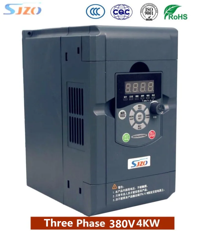 Original Sjzo High Efficiency 4kw 380v Three Phase Input Vfd Frequency