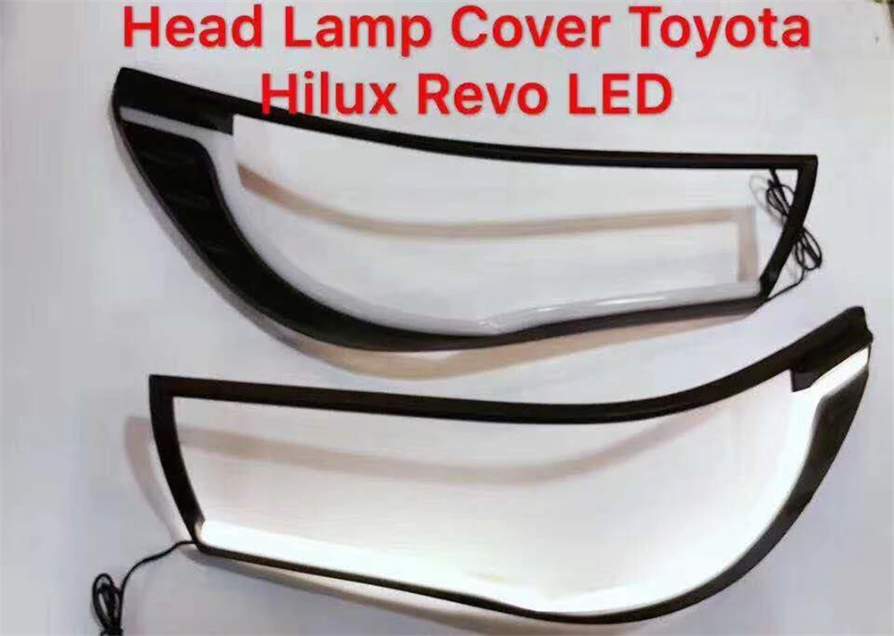 Автомобильный мигающий 2 шт. светодиодный DRL Дневной ходовой светильник, головной светильник, Накладка для Toyota Hilux Revo