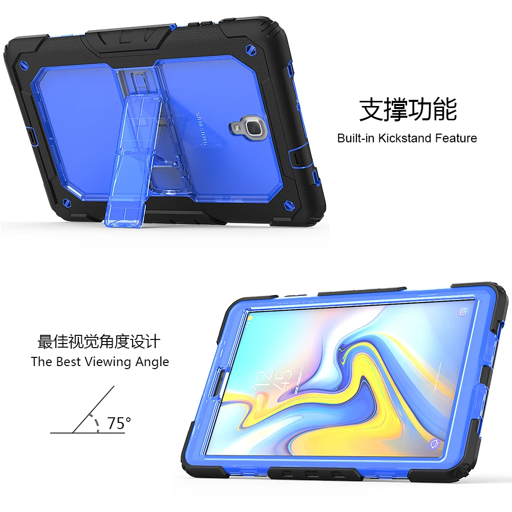 Кремния + PC Combo + ремень Tablet Case для Samsung Galaxy Tab A A2 10,5 "2018 T590 T595 Дети дети Безопасный Drop Сопротивление Крышка