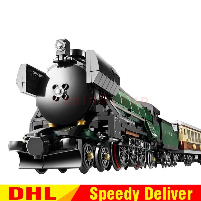 

LP 21005 1085Pcs Technic Series Emerald Night Train Model Building Kit Block Bricks LPings Toys Clone 10194