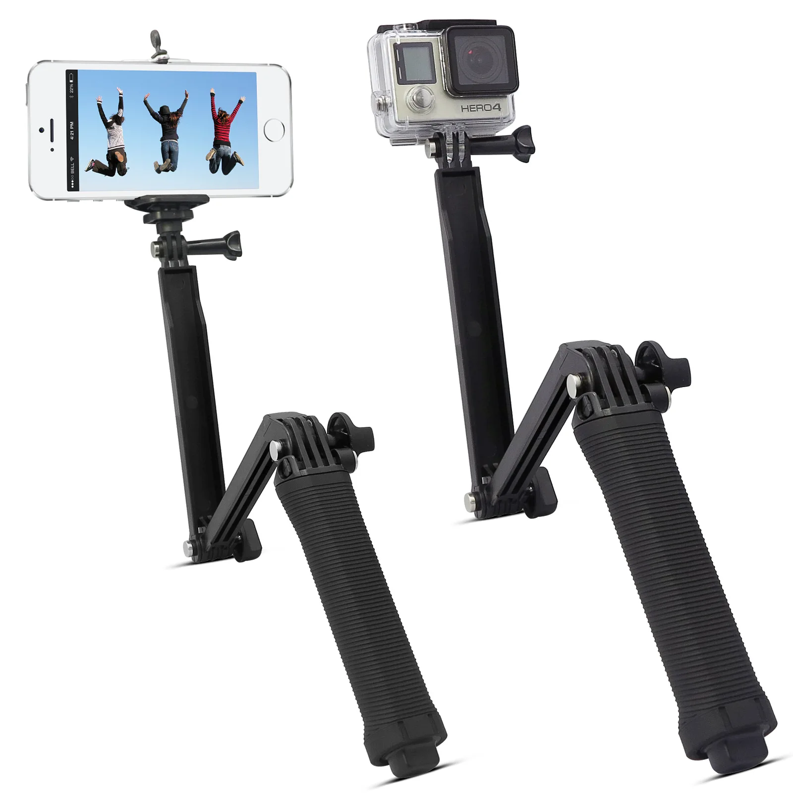 Goede Go Pro accessoires drieweg aanpassing arm Hero4 3 + 3 way drievoudige beugel handvat statief zelfontspanner Clutch Statief