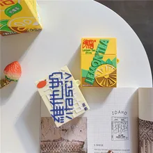 Дизайн Vitasoy VITA лимонный чай напиток бутылка для наушников Чехлы для Apple Airpods 1 2 Защитная силиконовая крышка аксессуары