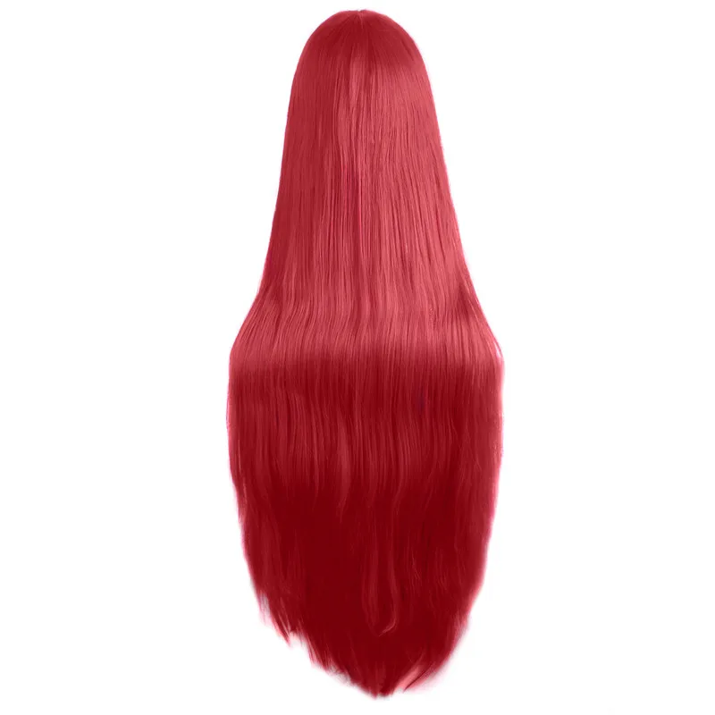 MapofBeauty, длинные прямые парики для косплея, костюм, Мультяшные ролевые парики, белый, синий, розовый, черный, блондин, парик, вечерние синтетические волосы - Цвет: Красный