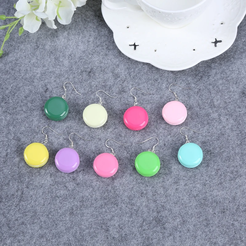 

5pairs Fashion Craft Resin macaroon Drop Earrings For Women Japan/Korean Fashion Jewelry Wholesale